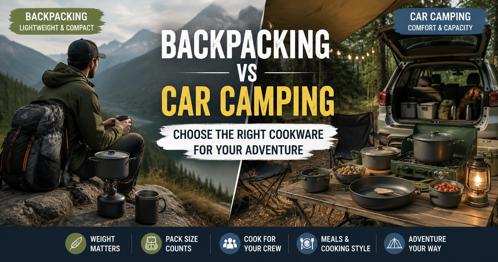 Backpacking vs Car Camping: How to Choose the Right Camping Cookware