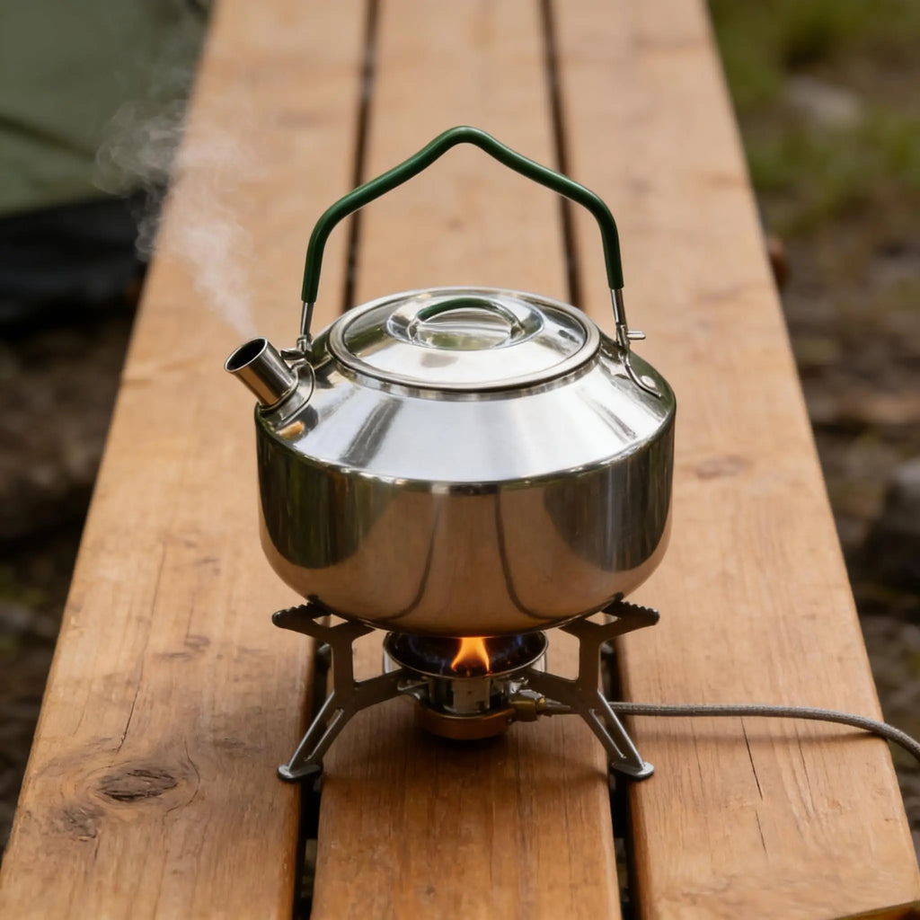 Stainless Steel Camping Cookware Set with Frying Pan Saucepan and Kettle for 2 to 4 People Ilovecarlins