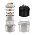 5-Piece Stainless Steel Camp Cook Set with Frying Pan and Drain Basket