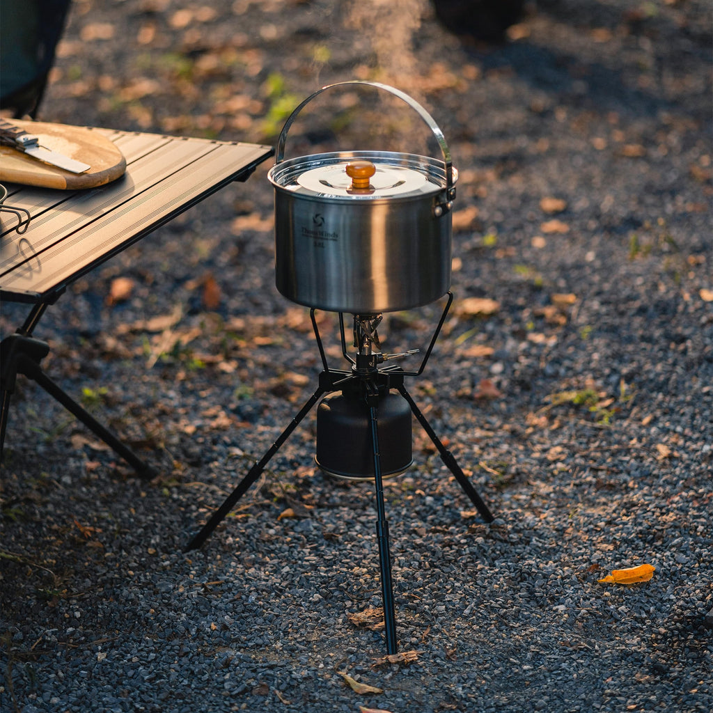 5-Piece Stainless Steel Camp Cook Set with Frying Pan and Drain Basket